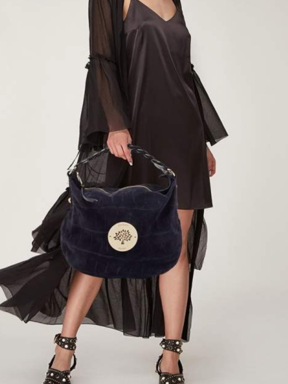 Mulberry Daria Velvet Bag with Gold Logo
